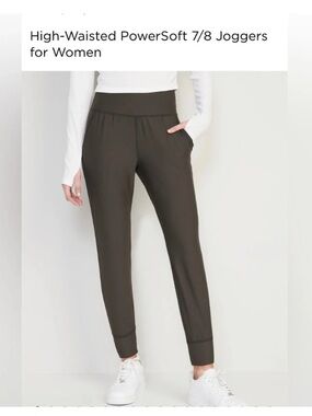High-Waisted Joggers for Women — Dark Olive
